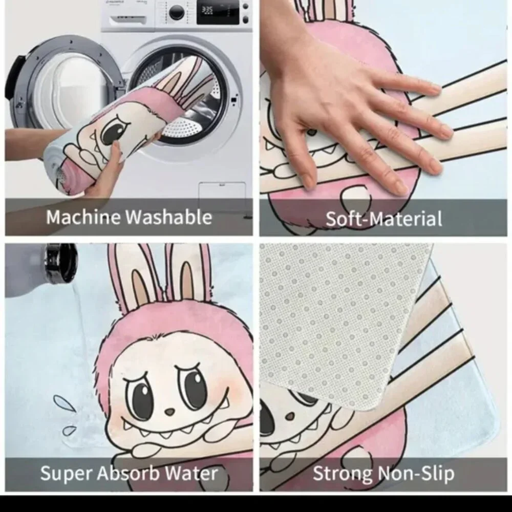 Labubu Cute Pink Floor Mat New